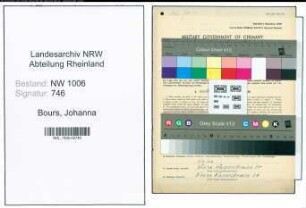 Entnazifizierung Johanna Bours , geb. 02.12.1880 (Gastwirtin)