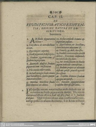 Cap. II. De Feudi Pignoraticii Existentia, Origine Natura Et Descriptione