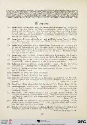 Diverses (Nr. 549-584)