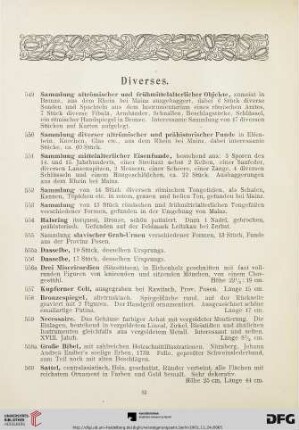 Diverses (Nr. 549-584)
