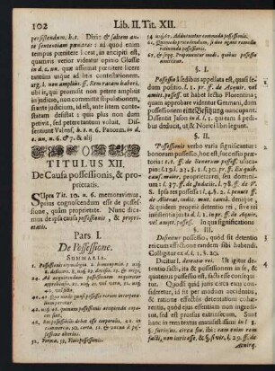 Titulus XII. De Causa possessionis, & proprietatis.