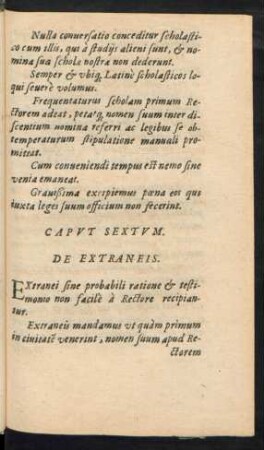Caput Sextum. De Extraneis.