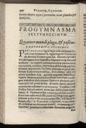 Progymnasma Sextumdecimum. Quatuor mundi plagæ, & positus.