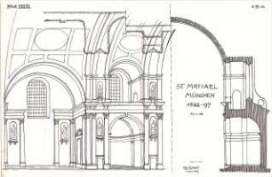 Eckert, Georg; München; Studienarbeiten - St. Michael in München (Perspektive, Schnitte)