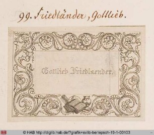 Exlibris des Gottlieb Friedländer