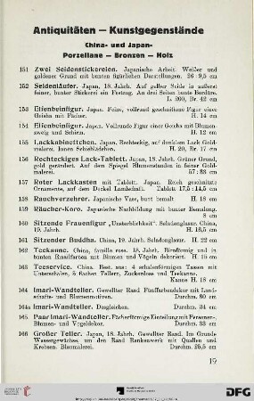 Antiquitäten – Kunstgegenstände (Nr. 151-449)