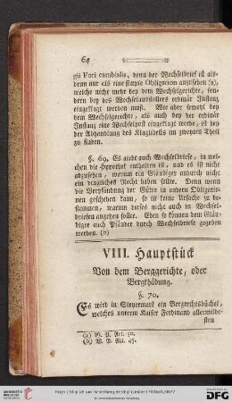 VIII. Hauptstück