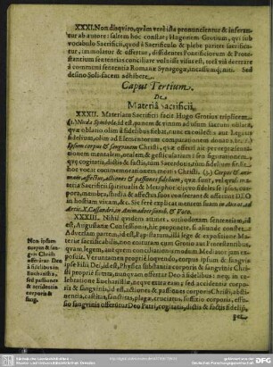 Caput Tertium. De Materia sacrificii