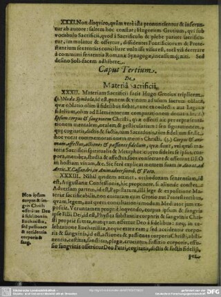 Caput Tertium. De Materia sacrificii