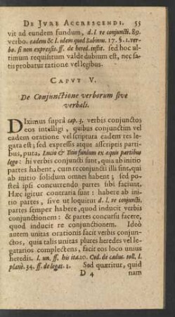 Caput V. De Coniunctione verborum sive verbali