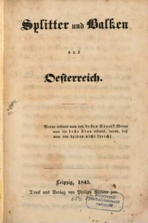 Splitter und Balken aus Oesterreich