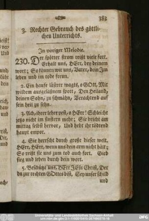 3. Rechter Gebrauch des göttlichen Unterrichts.
