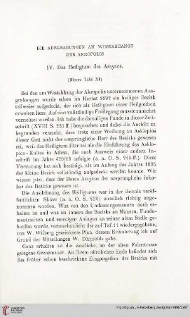 21: Die Ausgrabungen am Westabhange der Akropolis, 4, Das Heiligtum des Amynos
