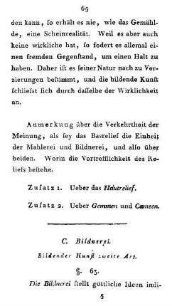 C. Bildnerei. Bildender Kunst zweite Art.