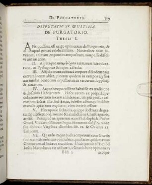 Disputatio XV. & Ultima. De Purgatorio.