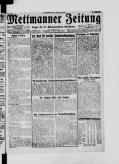 Mettmanner Zeitung. 1919-1940