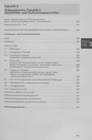 Philosophische Fakultät I: Geschichts- und Kulturwissenschaften