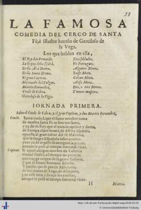 La Famosa Comedia Del Cerco De Sante Fè