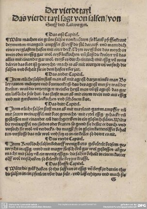 Der vierdt tayl. Das vierdt tayl sagt von salfen/von Senff und Latwergen.