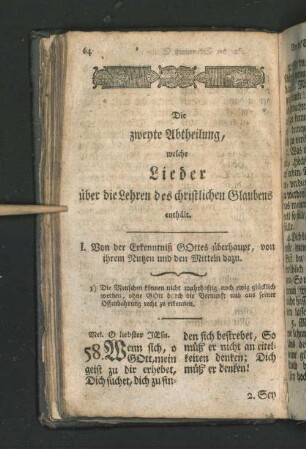 I. Von der Erkenntniß GOttes überhaupt, von ihrem Nutzen und den Mitteln dazu.