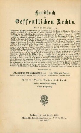 Bd. 3, Halbbd. 1, Abth. 4: Das Staatsrecht des Großherzogthums Hessen