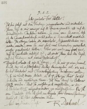 Brief an Bernhard Köhler