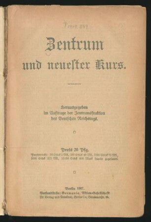Zentrum und neuester Kurs