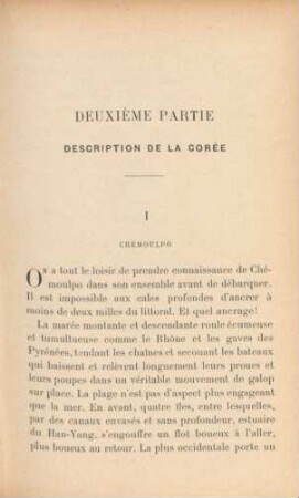 Deuxième partie. Description de la Corée