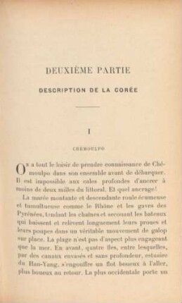 Deuxième partie. Description de la Corée