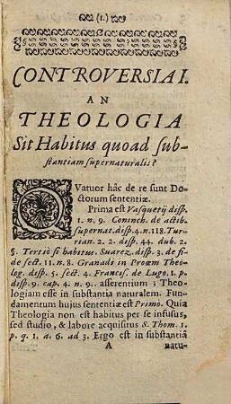 Controversiae Nonnullae Illustriores De Deo Uno Et Attributis Divinis