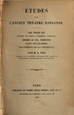 Études sur l'ancien théatre espagnol