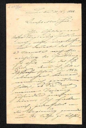 Handschriftlicher Brief von Schlegel an Heuglin
