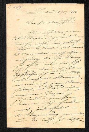 Handschriftlicher Brief von Schlegel an Heuglin