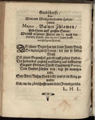 Grabschrift ...