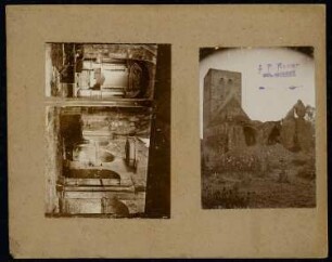 Sankt Nikolaus, Ankum: Zwei Ansichten der Ruine der 1892 ausgebrannten Kirche