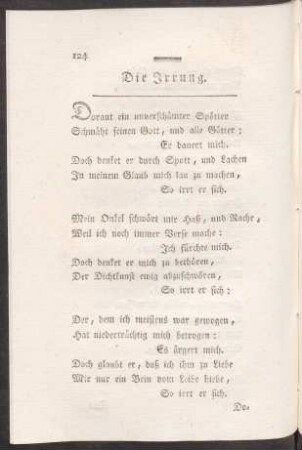 Die Irrung.