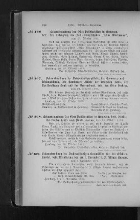 Nr. 168 Bekanntmachung der Ober-Postdirektion in Hamburg, betr. direkte Briefkastenschlüsse nach Punta Arenas