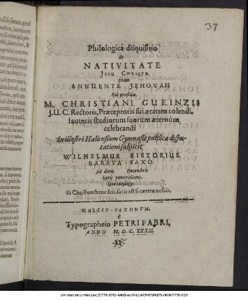 Philologica disquisitio de Nativitate Jesu Christi