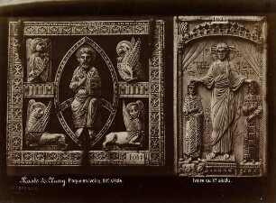 Musée de Cluny. Plaque en ivoire sculpté, XII.e siècle. Ivoire du X.e siècle.