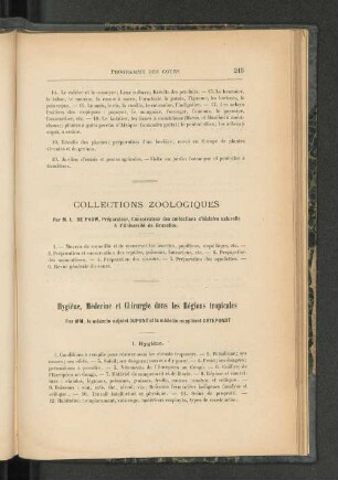Collections Zoologique.