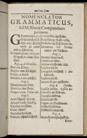 Nomenclator Grammaticus [...]