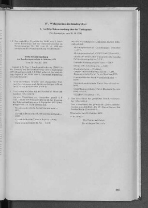 IV. Wahlergebnis im Bundesgebiet