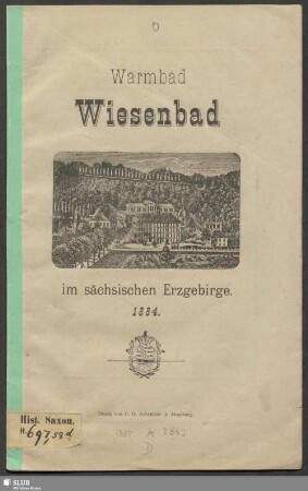 Warmbad Wiesenbad im sächsischen Erzgebirge 1884