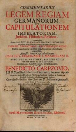 Commentarius in legem regiam Germanorum
