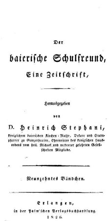 1826/27: Der baierische Schulfreund - 1826/27, 19/20