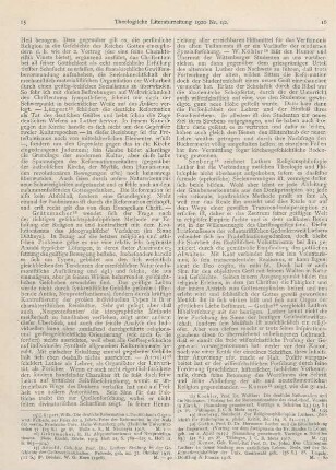 15-18 [Rezension] Lütgert, Wilhelm, Die deutsche Reformation und Deutschlands Gegenwart. Festrede