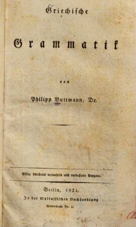 Griechische Grammatik
