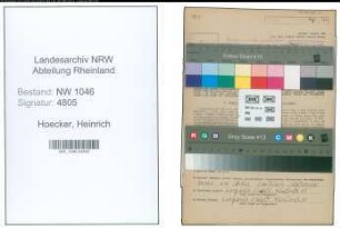Entnazifizierung Heinrich Hoecker , geb. 22.06.1921 (Tischler)
