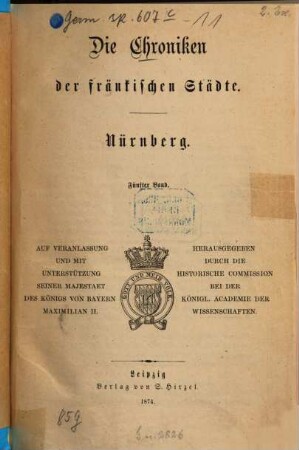 Die Chroniken der fränkischen Städte, 5. Nürnberg