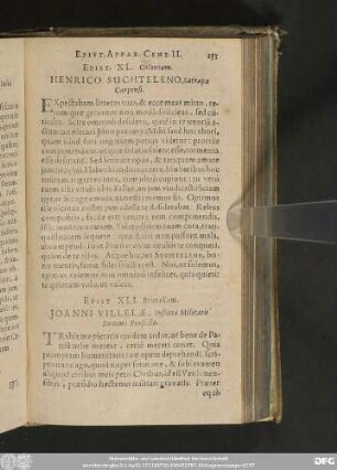 Epist XLI. Bruxellam. Ioanni Villelae, Iustitiae Militaris Summo Praefecto.
